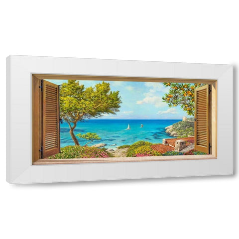 Finestra sul mare White Modern Wood Framed Art Print by Del missier, Andrea