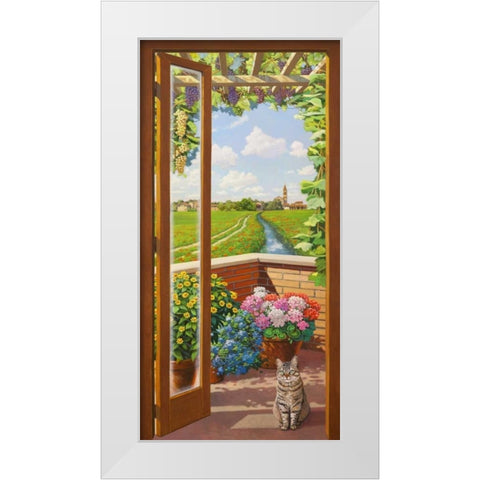 Finestra sulla campagna White Modern Wood Framed Art Print by Del Missier, Andrea