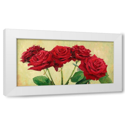 Rose rosse White Modern Wood Framed Art Print by Masera, Angelo