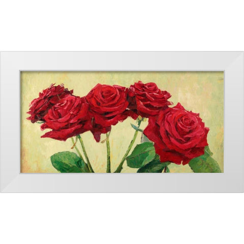 Rose rosse White Modern Wood Framed Art Print by Masera, Angelo
