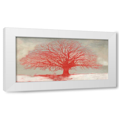 Red Tree White Modern Wood Framed Art Print by Aprile, Alesso