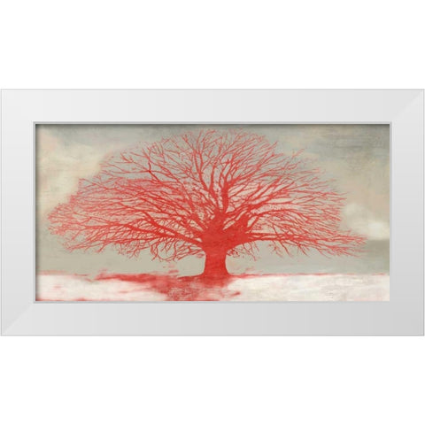 Red Tree White Modern Wood Framed Art Print by Aprile, Alesso