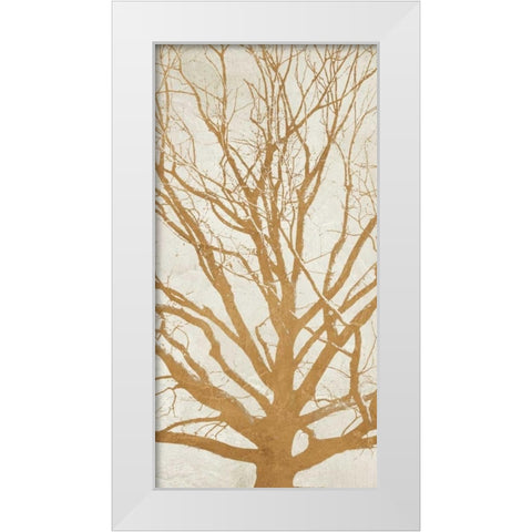 Golden Tree II White Modern Wood Framed Art Print by Aprile, Alessio