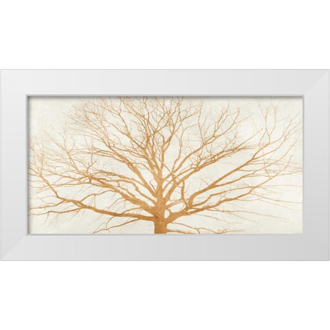 Tree of Gold White Modern Wood Framed Art Print by Aprile, Alessio