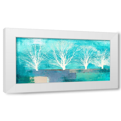 Tree Lines I White Modern Wood Framed Art Print by Alessio, Aprile