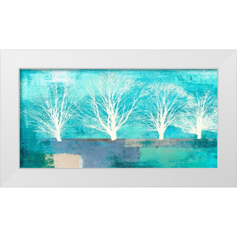 Tree Lines I White Modern Wood Framed Art Print by Alessio, Aprile