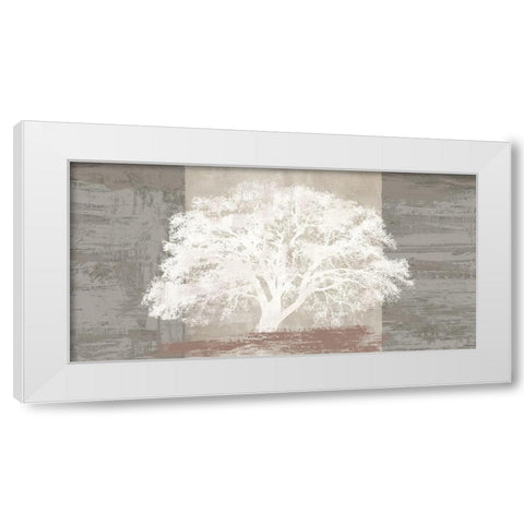 White Tree Panel White Modern Wood Framed Art Print by Aprile, Alessio