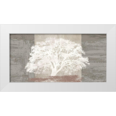 White Tree Panel White Modern Wood Framed Art Print by Aprile, Alessio