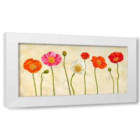 Coquelicots White Modern Wood Framed Art Print by Ann, Cynthia