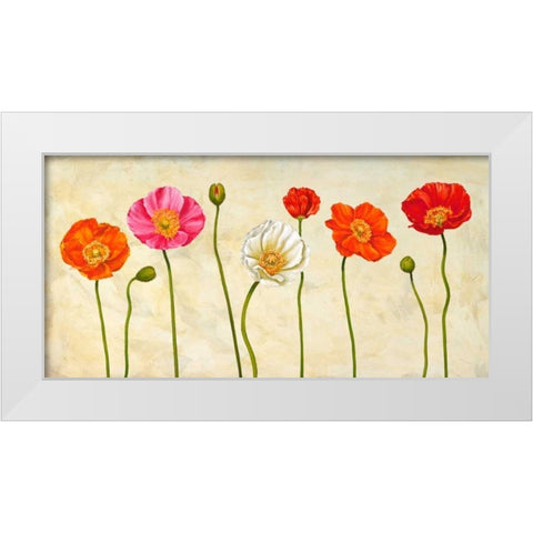 Coquelicots White Modern Wood Framed Art Print by Ann, Cynthia