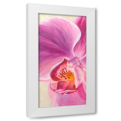 Purple Orchids I White Modern Wood Framed Art Print by Ann, Cynthia