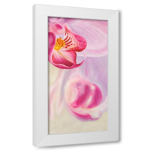 Purple Orchids III White Modern Wood Framed Art Print by Ann, Cynthia