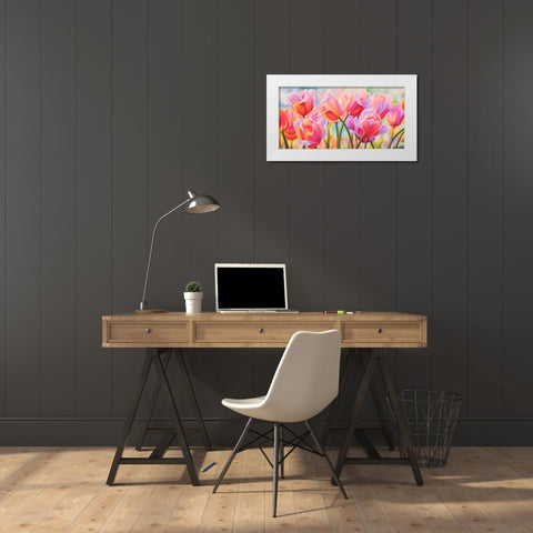 Tulips in Wonderland White Modern Wood Framed Art Print by Ann, Cynthia