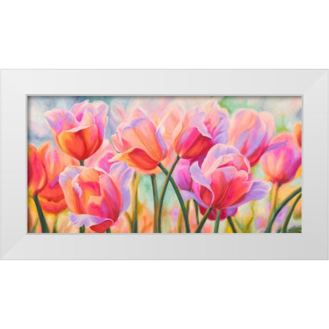Tulips in Wonderland White Modern Wood Framed Art Print by Ann, Cynthia