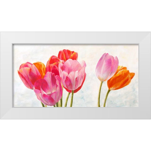 Vive l ete White Modern Wood Framed Art Print by Ann, Cynthia