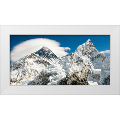 Mount Everest White Modern Wood Framed Art Print by Anonymous