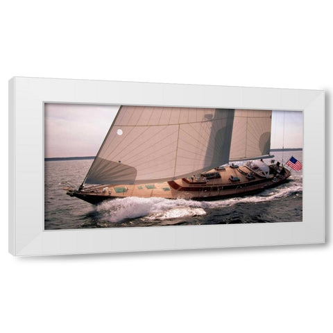 Sailboat Leaning to the Side White Modern Wood Framed Art Print by Rabinowitz, Neil