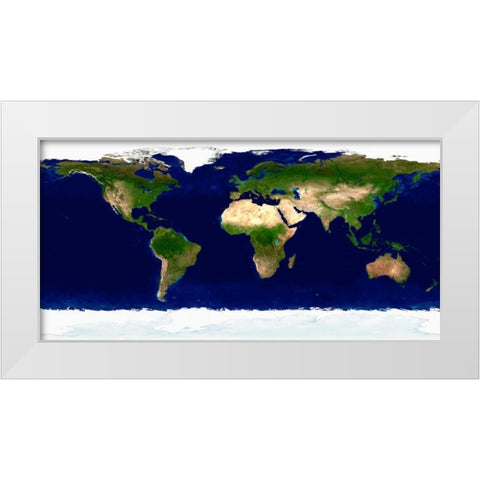 Earth in Daylight White Modern Wood Framed Art Print by Nasa