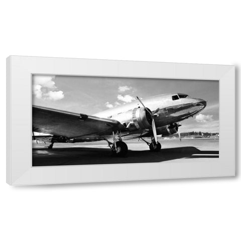 Vintage airplane White Modern Wood Framed Art Print by Gasoline Images