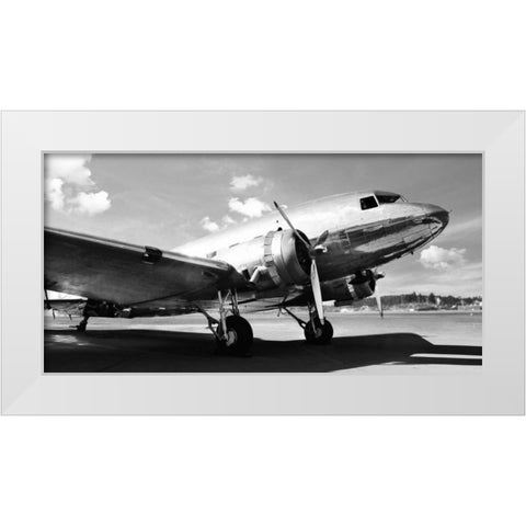 Vintage airplane White Modern Wood Framed Art Print by Gasoline Images