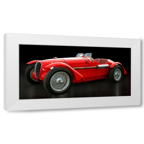 Vintage Italian race-car White Modern Wood Framed Art Print by Gasoline Images