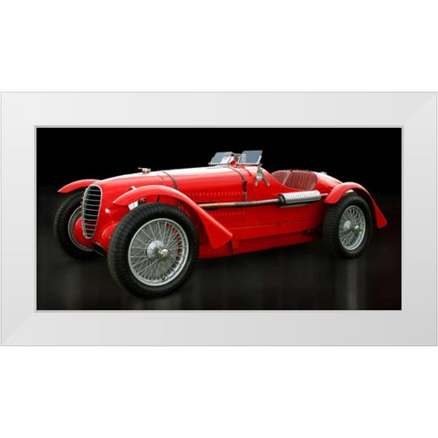 Vintage Italian race-car White Modern Wood Framed Art Print by Gasoline Images