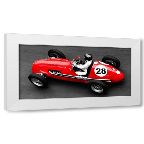 Historical race car at Grand Prix de Monaco White Modern Wood Framed Art Print by Seyfferth, Peter