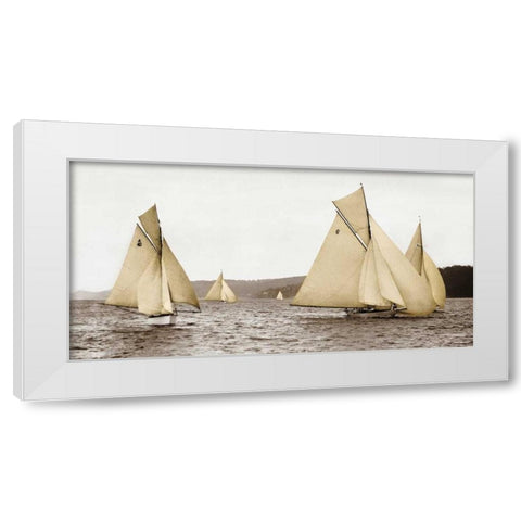 Sloops racing, 1926 White Modern Wood Framed Art Print by Anonymous