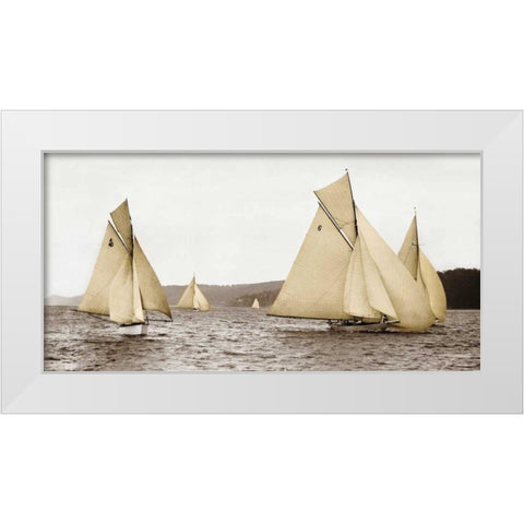 Sloops racing, 1926 White Modern Wood Framed Art Print by Anonymous