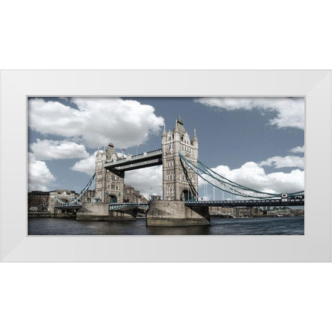 Tower Bridge, London White Modern Wood Framed Art Print by Barry, Mancini