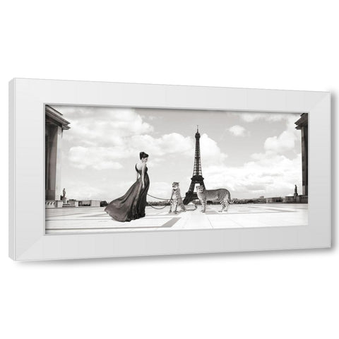 Trocadero View White Modern Wood Framed Art Print by Lauren, Julian