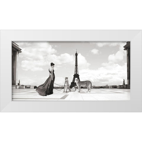Trocadero View White Modern Wood Framed Art Print by Lauren, Julian