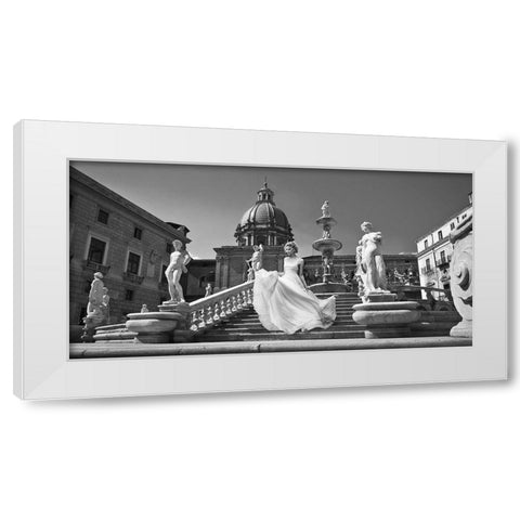 Escalier en Italie White Modern Wood Framed Art Print by Haute Photo Collection