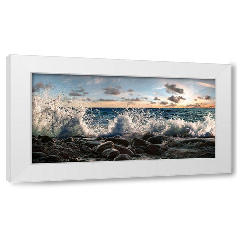 Waves crashing, Point Reyes, California (detail) White Modern Wood Framed Art Print by Pangea Images