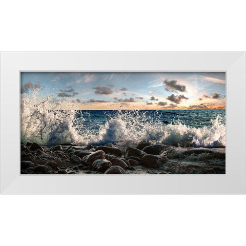 Waves crashing, Point Reyes, California (detail) White Modern Wood Framed Art Print by Pangea Images