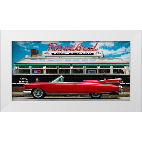 Vintage Beauty and Diner White Modern Wood Framed Art Print by Gasoline Images