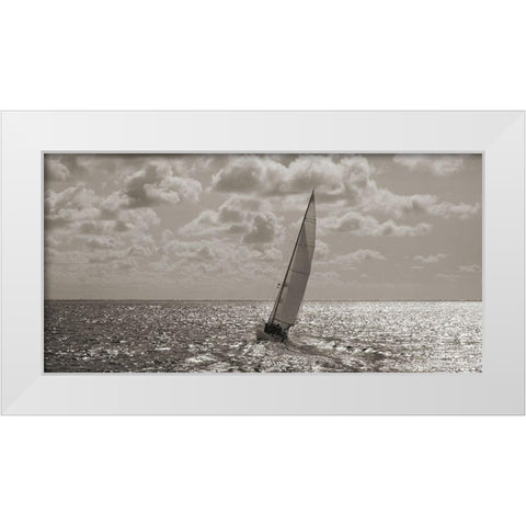 Sailing (detail) White Modern Wood Framed Art Print by Pangea Images