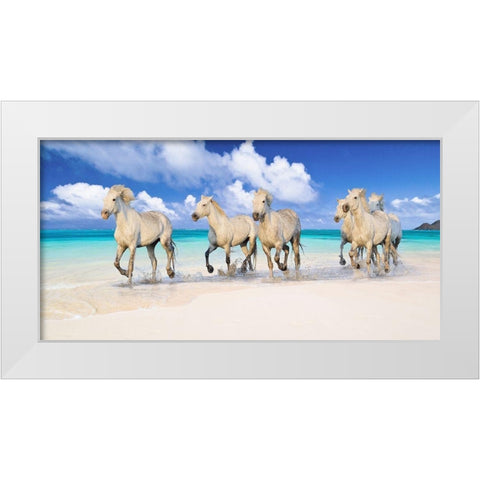 Band of Brothers- Lanikai Beach- Hawaii White Modern Wood Framed Art Print by Pangea Images