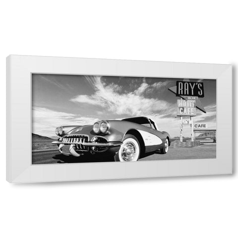 Cruisin USA - BW White Modern Wood Framed Art Print by Gasoline Images