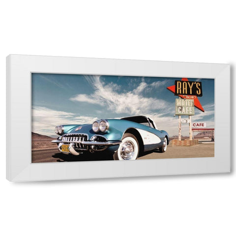 Cruisin USA White Modern Wood Framed Art Print by Gasoline Images