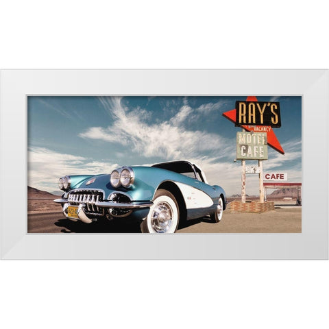 Cruisin USA White Modern Wood Framed Art Print by Gasoline Images
