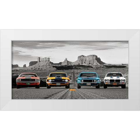 American Bullets - BW White Modern Wood Framed Art Print by Gasoline Images