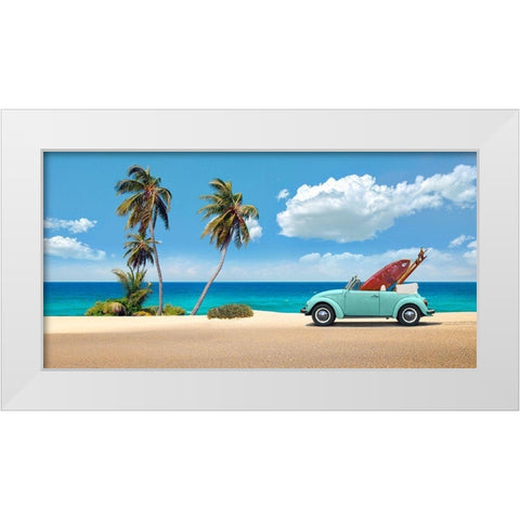 Surfers Retreat White Modern Wood Framed Art Print by Gasoline Images