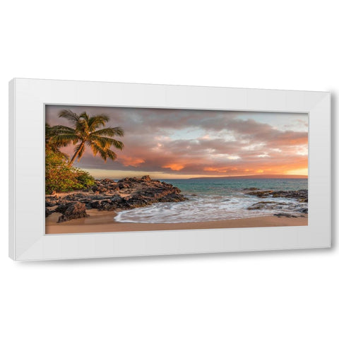 Sunset on a Tropical Beach White Modern Wood Framed Art Print by Pangea Images