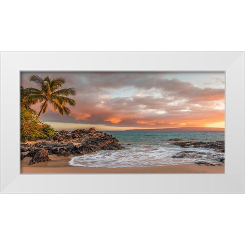 Sunset on a Tropical Beach White Modern Wood Framed Art Print by Pangea Images