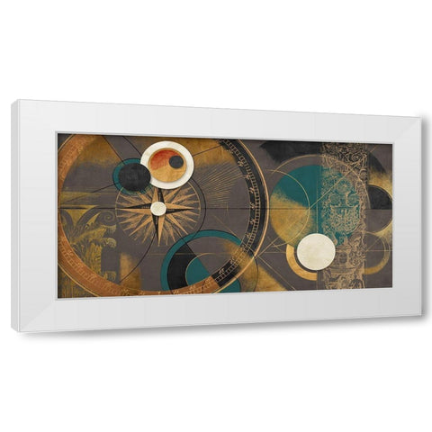 Orbite Spaziali - Blu White Modern Wood Framed Art Print by Armenti, Arturo