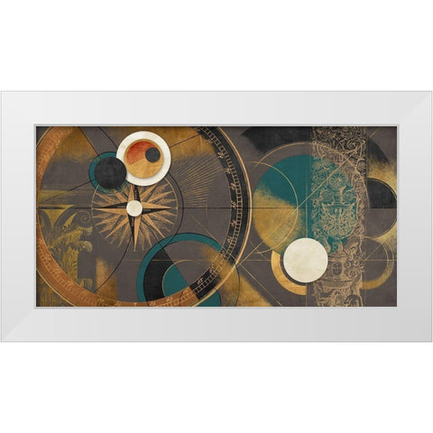 Orbite Spaziali - Blu White Modern Wood Framed Art Print by Armenti, Arturo