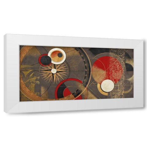 Orbite Spaziali - Rosso White Modern Wood Framed Art Print by Armenti, Arturo