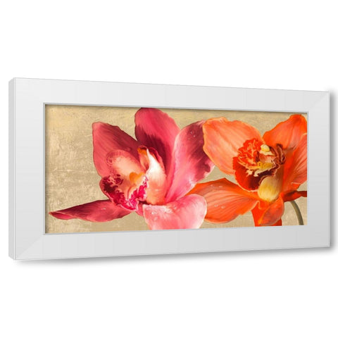 Two Orchids White Modern Wood Framed Art Print by Antinori, Andrea