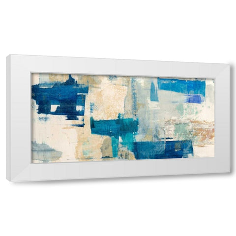 Rhapsody in Blue White Modern Wood Framed Art Print by Munson, Anne